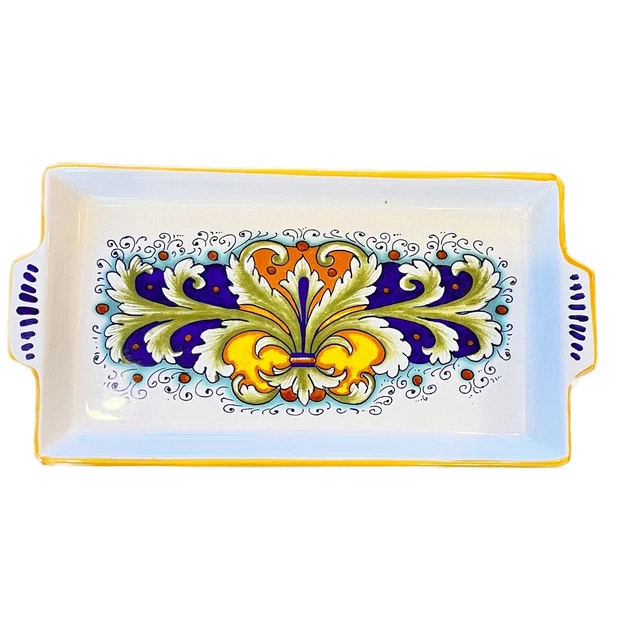Plato rectangular de cerámica Ceramica Nova Deruta hecho en Italia