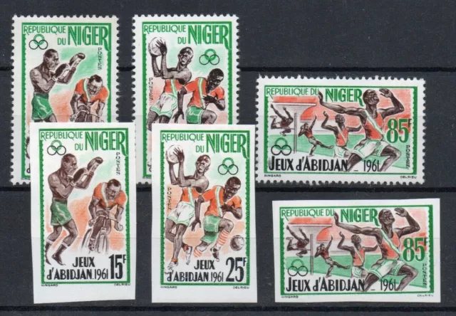 1961 - Niger (Rép Indépendant) - Jeux Olympiques d'Abidjan, 6 val. MNH **