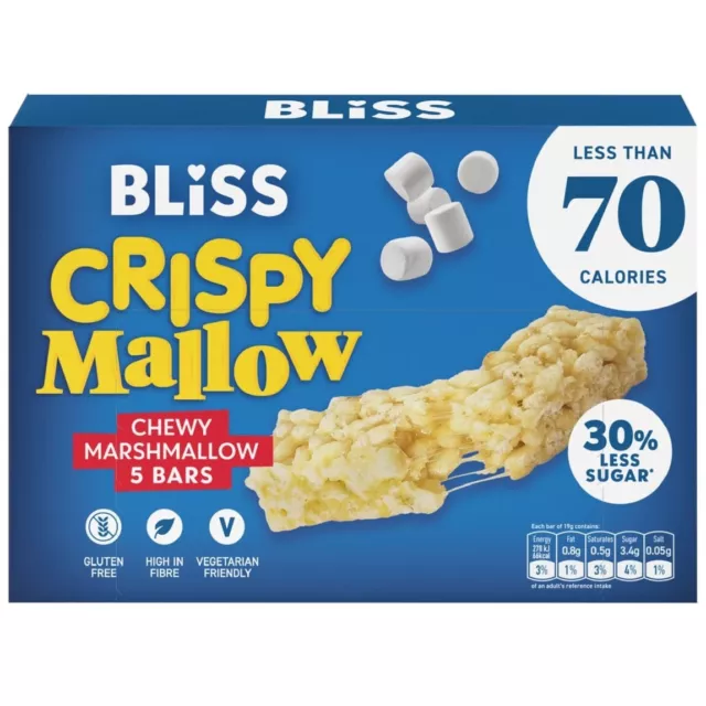 4 scatole x barrette marshmallow masticate Bliss crospy Mallow 5 x 25 g
