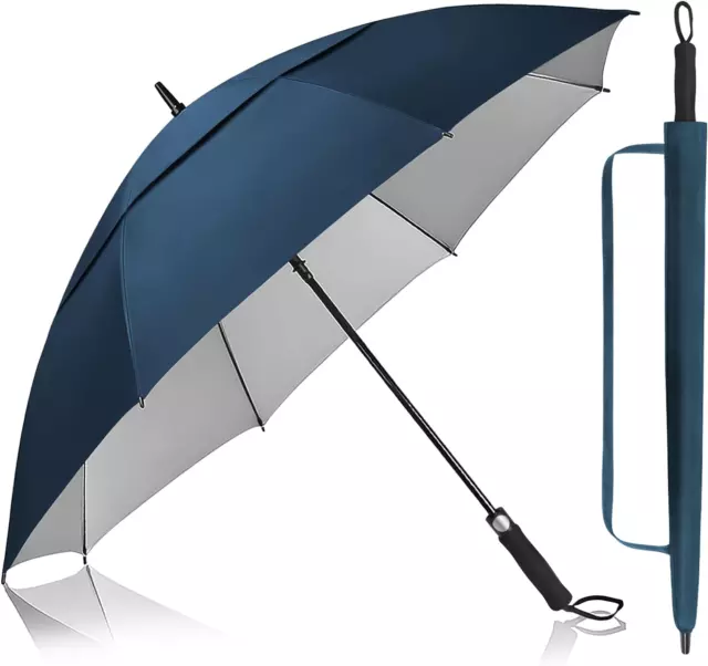 68 Zoll UPF 50+ UV Automatik Reise Golf Regenschirm, Extra Große Automatische Re