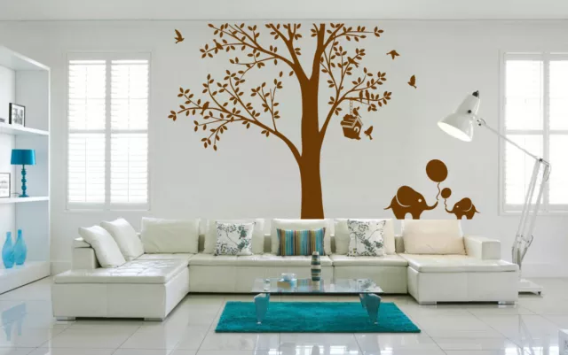 Tree Spring Bird Forest Elephant Room Wall Stickers Vinly Decal Decor UK RUI245