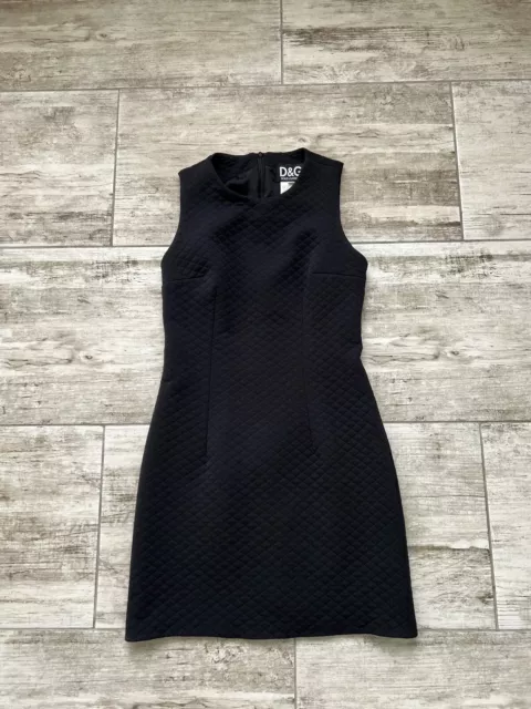 Womens Vintage Dolce & Gabbana Black Polyester Dress Sleeveless Size 38