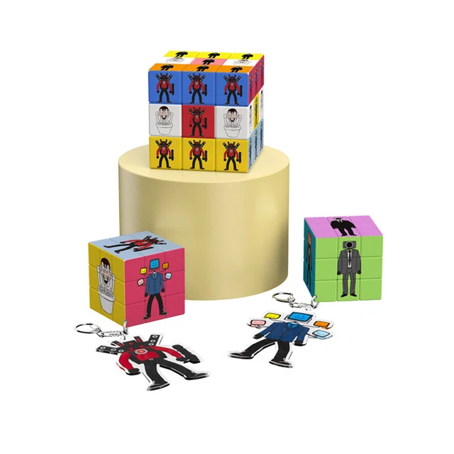 Ciondolo Cubo Skibidi WC terzo ordine Portachiavi Giocattolo Modello Bambini Puzzle Regali☂