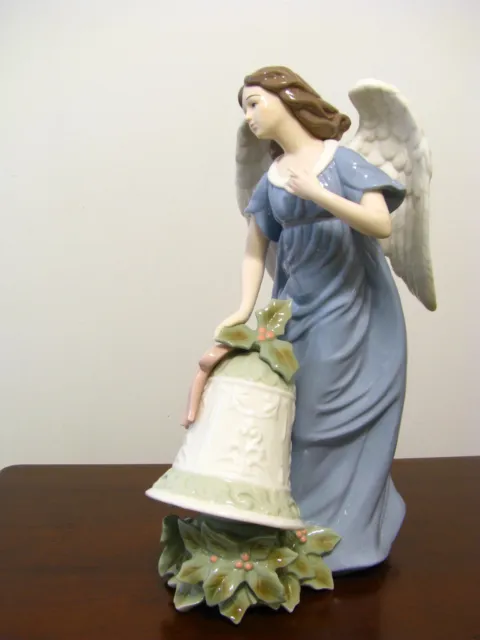 Tall and Large Ceramic Angel with Bell Figurine. Lovely. Brand New.