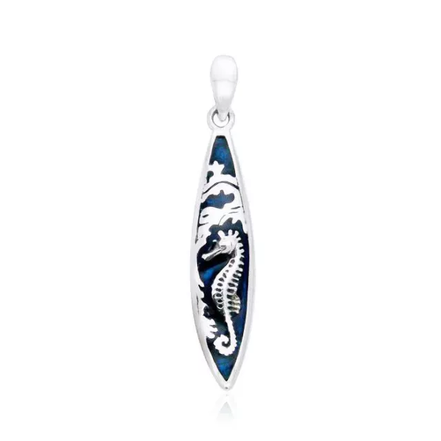 Hippocampe Surf .925 Pendentif Argent Massif Par Peter Stone Bijoux Surf Fin