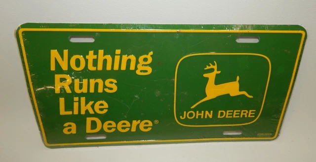 John Deere Metal License Plate Tractor Agriculture - Sealed