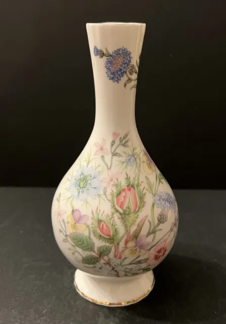 Aynsley Wild Tudor Pattern Bud Vase Floral Fine Bone China 6" England