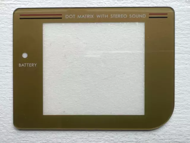 Game Boy DMG-01 Original GOLD 1989 Replacement Screen Lens PLASTIC