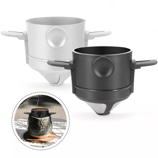 Edelstahl Wiederverwendbarer Kaffeefilter Faltbarer Kaffeetrichter tragbar +
