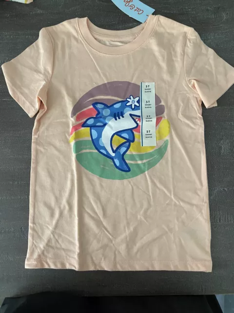 Cat & jack Toddler boys T shirt Short sleeve Graphic Light Peach Size 5T