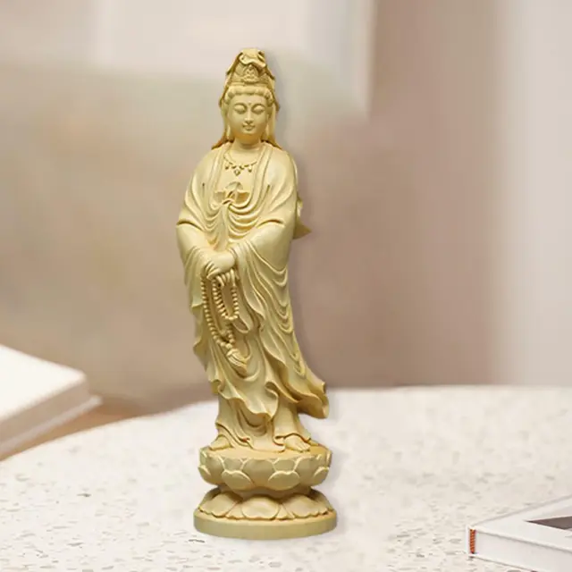 Carving Guanyin Statue Buddha Statue Feng Shui for Bedroom Office Home