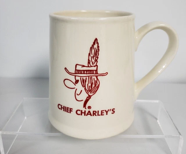 VINTAGE CHIEF CHARLEY Clearwater Florida restaurant mug RARE 5in high