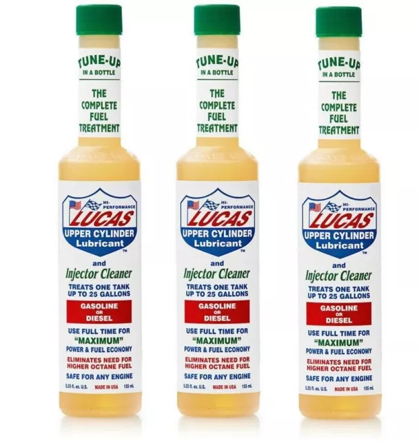 Lucas Oil 10020 Upper Cylinder Lubricant Fuel Injector Cleaner 5.25 oz - 3 PACK