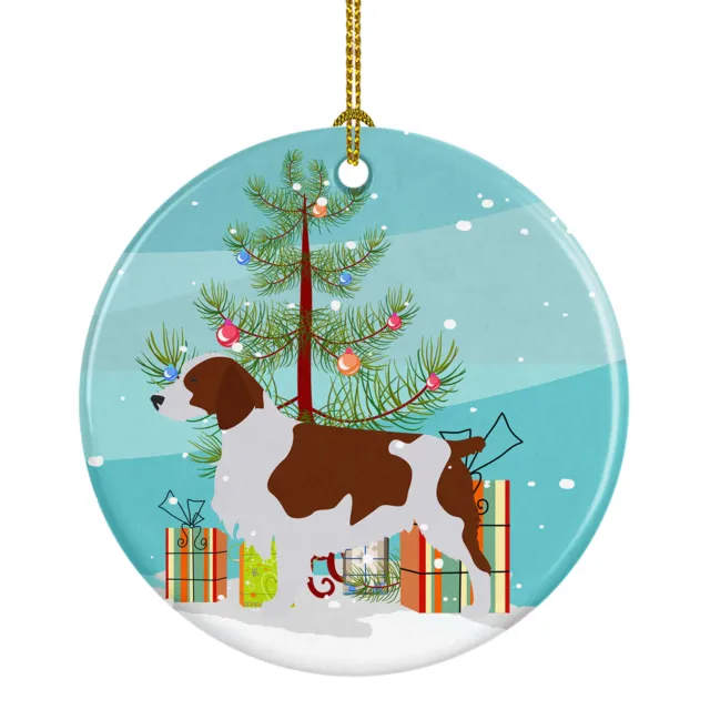 Welsh Springer Spaniel Merry Christmas Tree Ceramic Ornament BB2918CO1