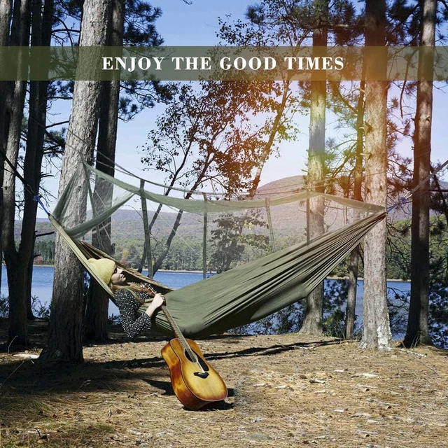 2 Person Camping Hammock With Mosquito Net Swing Hanging Outdoor Hammock Bed