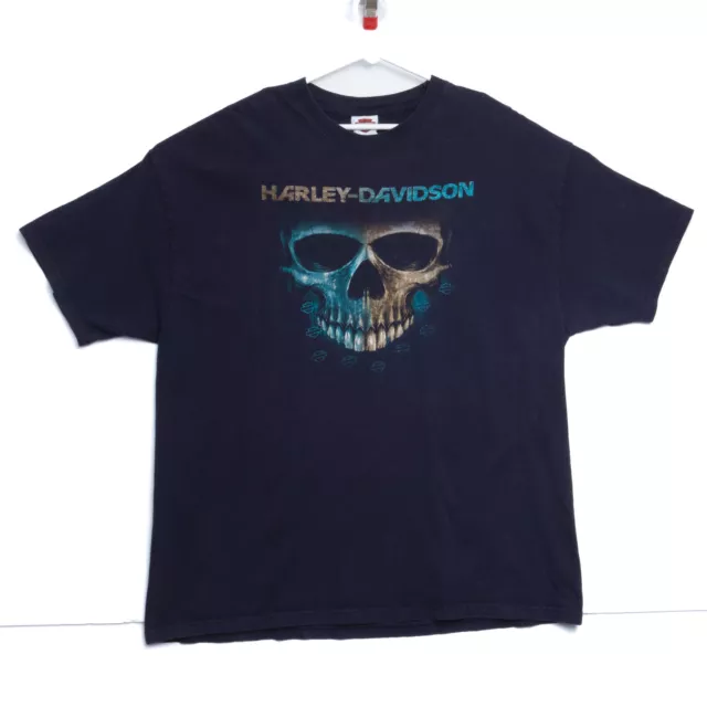 Harley-Davidson Skull Logo Double-Side Gulf Coast New Port Richey FL T-Shirt 2XL