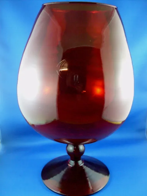 Rare MURANO Italy 1950's SUNBURST 33.5cm RUBY ART GLASS Huge Brandy Glass - Aust