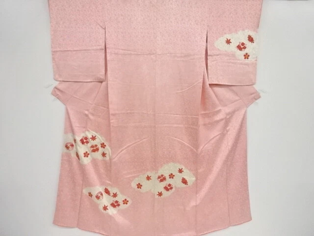 39074# JAPANESE KIMONO / ANTIQUE KIMONO / EMBROIDERY / UME BLOSSOM & KIKU &a