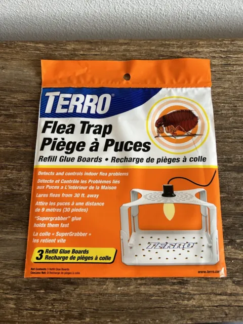 3 Terro Flea Trap REFILLS Glue Boards 3 in each pack = 9 Boards Total!