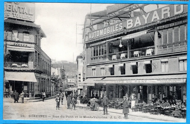 Cpa 92 Suresnes - Rue Du Pont Et Le Mont Valerien