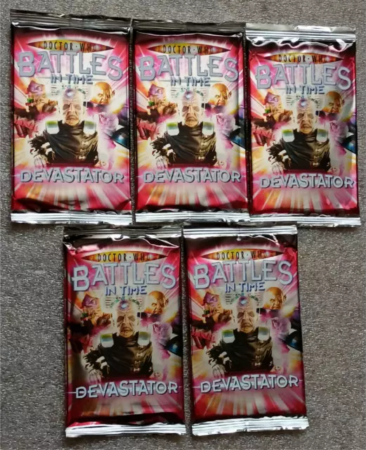 5x Doctor Who Battles In Time Sealed Booster Packs Of Devastator Trading Cards