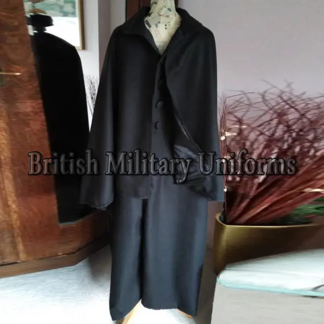 New Black Wool Inverness Graceful 1850 Victorian Overcoat Cape Fatima Industries