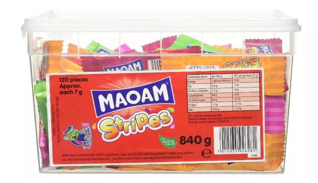 Haribo MAOAM Stripes Soft Chewy Fruit Chews Kids Candy Party Mix Bag Favours