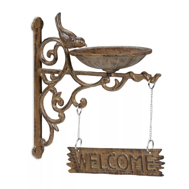 Vogeltränke Gusseisen Welcome Schild Gartendeko Futterschale Wassertränke Vögel