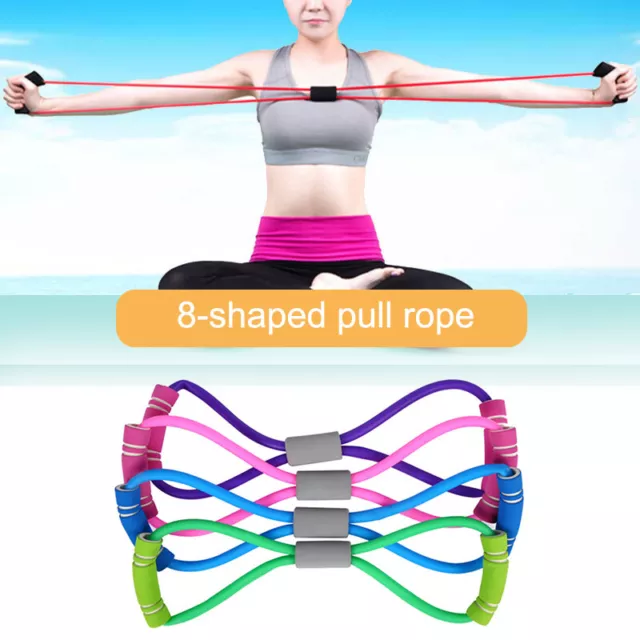 Resistance Bands Chest Expander Rope 8 Word Elastic for Yoga Muscle Fitness AU