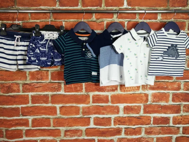 BABY BOY BUNDLE AGE 3-6 MONTHS NEXT GAP etc SWIM SHORTS POLO TOP T-SHIRT 68CM