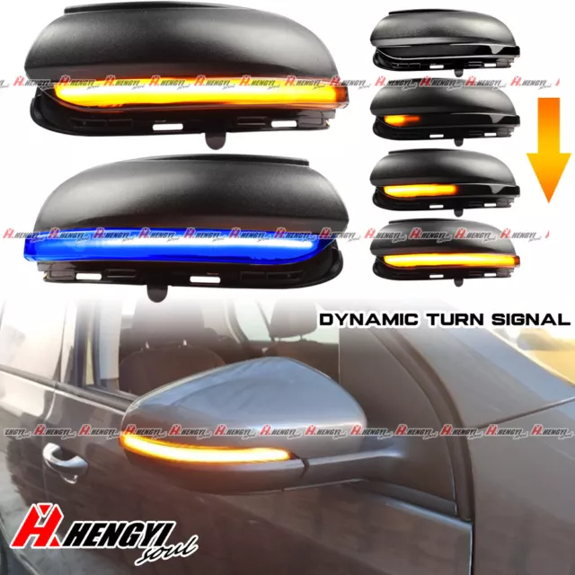 2x  Schwarz LED Spiegelblinker Aussenspiegel für VW Golf 6 2010-13 Touran