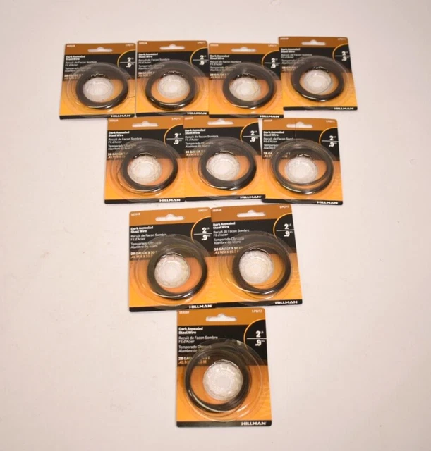 Hillman Fasteners 123119 Dark Annealed Steel Wire 2lb 28 Gauge x 50ft Lot of 10