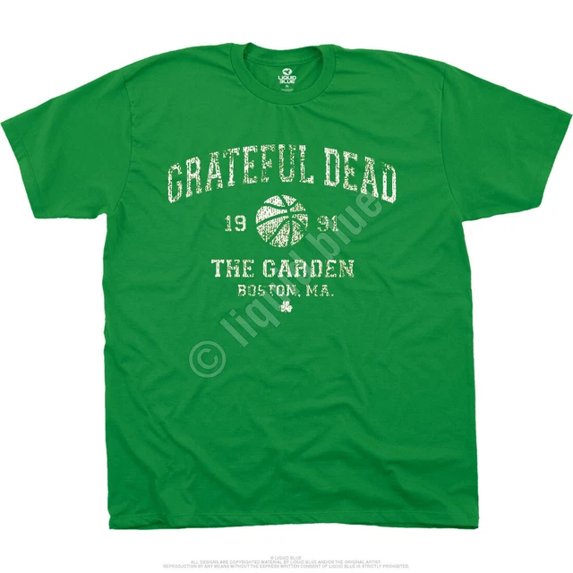 Maglietta Grateful Dead – Emerald Dead Irish SYF – Uomo, 100% Cotone, Verde, Taglie S-XXL, Liquid Blue