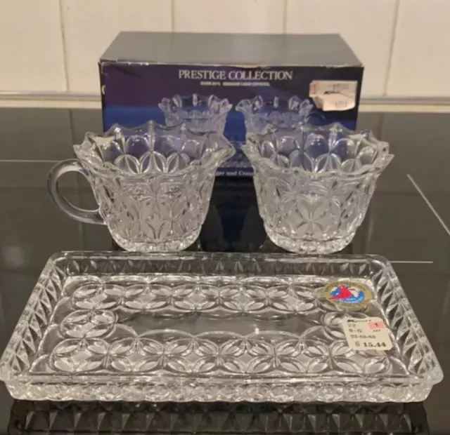 Authentic Hofbauer Collection German Crystal Cream and Sugar Set 3