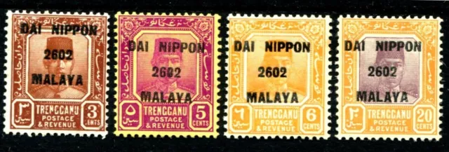 Japanese Occupation Trengganu 1942 Dai Nippon Ovpt J122, 124/25, 129 Mnh