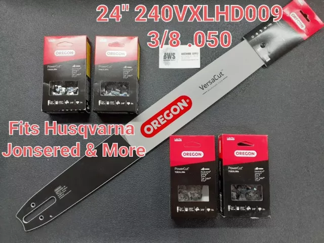 24" Oregon Husqvarna 570 Chainsaw Bar & 4 Chains 240VXLHD009 3/8 050 84 DL