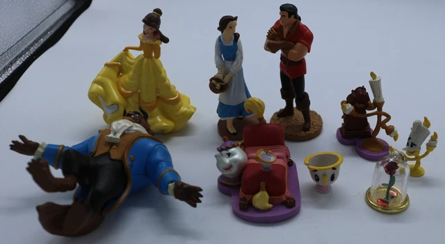 Disney Beauty And The Beast Figures Cake Toppers Lot of 9 Belle Gaston Chip