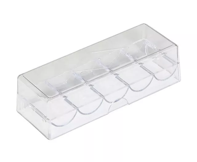 100-Piece Clear Acrylic Poker Chip Rack with Lid. 100ct Poker Chip Tray/Holder