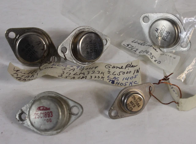5 Vtg Transistors Bally Wico Toshiba Williams Lot Vending Arcade Gaming Dealer