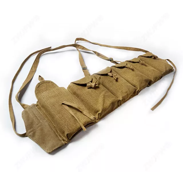 WW2 Chinese Army Czech ZB26 Ammo Pouch Mag Bag Pack Canvas Chest Rig