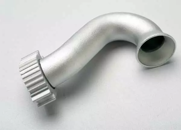 Exhaust Header Silver tubular aluminum TRX® 2.5, 2.5R 3.3 Traxxas TRA5340