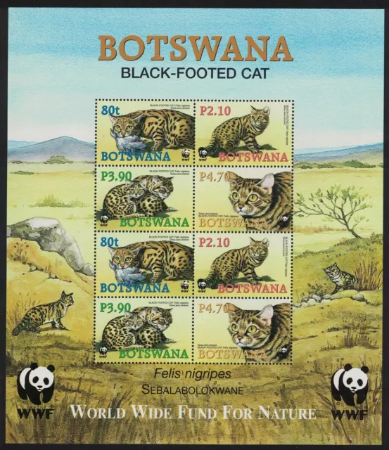 Botswana WWF Black-footed Cat Sheetlet of 2 sets 2005 MNH SG#MS1044