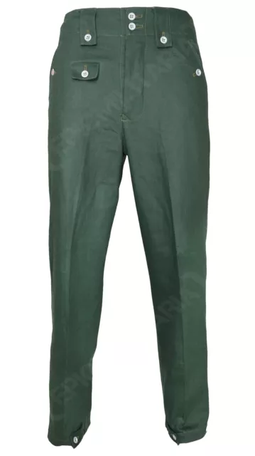 WW2 Ejercito Aleman M43 Ca?a Verde HBT Perforar Pantalones - Combate Uniforme