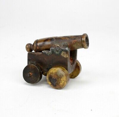 Vintage Miniature Brass Naval Cannon