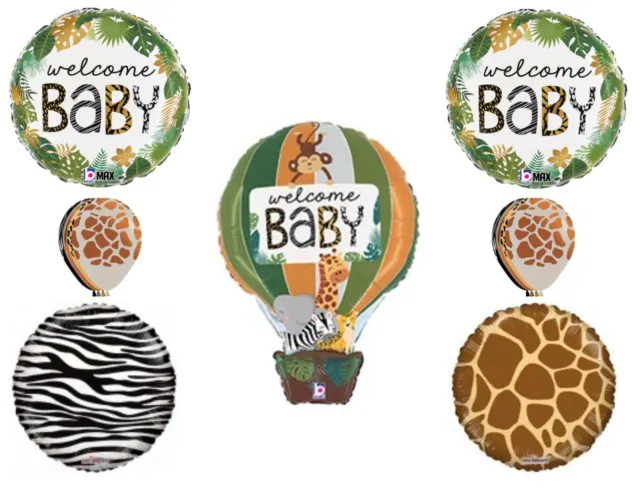 Jungle Baby Hot Air Balloon Shower Decorations Supplies Giraffe Zebra Safari