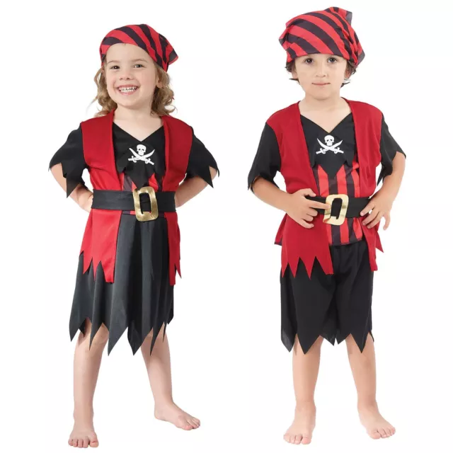 Age 2-3 Girls Boys Toddler Pirate Costume Childrens Kids Book Week Fancy Dress