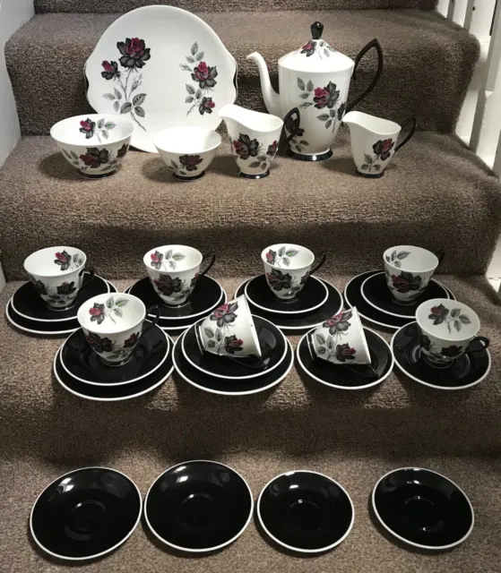 Royal Albert English Bone China Masquerade Tea Set Cups Pot Trios Cake Plate x32