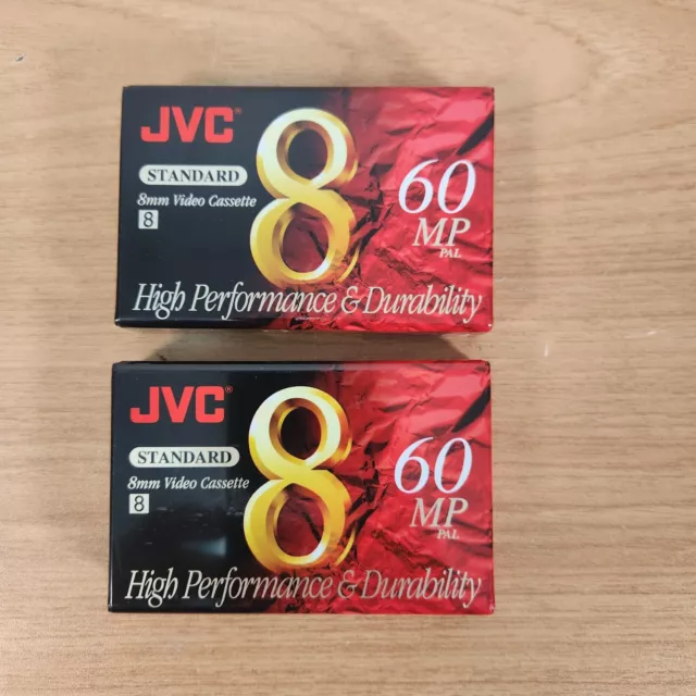 2 X Jvc 8Mm Video Cassette Standard 60 Mp Pal Made In Japan