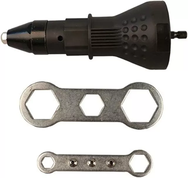 Set Rivet Gun Adaptor for Cordless Drill Electric Nut Riveting Riveter Insert