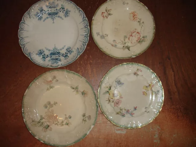 lot de 4 assiettes décoratives anciennes SAINT AMAND et HAMAGE Modèle Régence